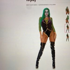 Jokes On You Sexy Villain Costume Joker bodysuit Cosplay XS/S Forplay Dancer NEW